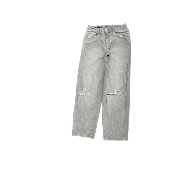 Wild Fable Mid Rise 90's Relaxed Straight Distressed Women's size 2 Gray Jeans - Picture 1 of 6